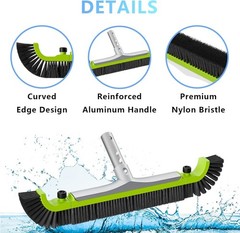 Versatile 20” Pool Cleaning Brush with Angled Bristles – Safe for Vinyl Liners