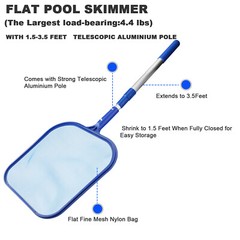 Swimming Pool Cleaning Net-Leaf Skimmer with Pole&Durable Mesh Bag for Debris Re