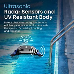 Solar Powered Robotic Pool Skimmer, Automatic Cleaner, 24/7 Battery, Blue