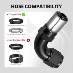 Crimp Swivel Hose End Fitting for CPE Braided Hose 8AN 90 Degree