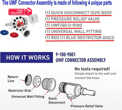 ATIE Universal Wall Fitting UWF Connector Assembly 9-100-9001/Wall 2 Pack