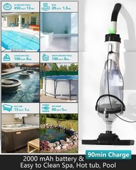 Foting Cordless Pool Vacuum For Above Ground Pool 19.5 Gpm All-Angle Headled