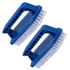 2Pcs Reusable Pool Scrub Brush with Comfort Grip for Bathroom and Floor Cleaning