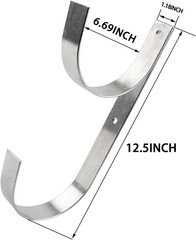 2 Pcs Set Wide Pool Pole Hangers Heavy Duty Silver Aluminium Holder with Screws