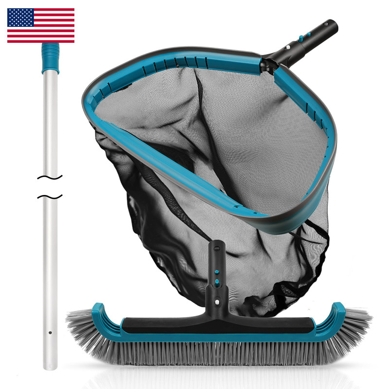 Poolwhale Swimming Pool Cleaning Kit – Aluminum Frame Skimmer Net 10Ft