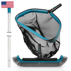 Poolwhale Swimming Pool Cleaning Kit – Aluminum Frame Skimmer Net 10Ft