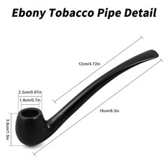 Joyoldelf Tobacco Pipe, Luxury Wooden Smoking Pipe 7 Piece Set, black/red