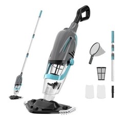 Cordless Handheld Pool Vacuum 80 Min Runtime 18.5 Gpm Pool Cleaner Gray