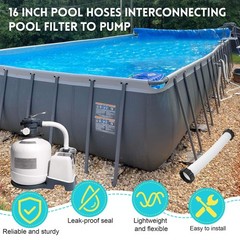 11535 Pool Sand Filter Pump Hose, 1.5 Inch Diameter 16 Inch, White
