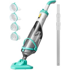 Cordless Rechargeable Pool Vacuum Handheld Pool Cleaner with Telescopic Pole