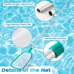 Pool Skimmer – Pool Skimmer Net with 5 Aluminum Pole Sections 67 », Skimmer N…