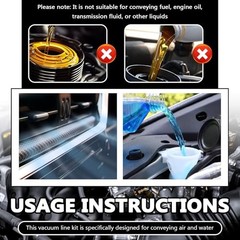5Ft Vacuum Hose Automotive Set – 6 Sizes 3/8&Prime;, 5/16&Prime;,1/4&Prime;,3/16&Prime;,5/32&Prime;,1/8&Prime; 94PCS