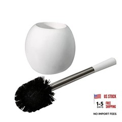 Ceramic Dome Brush & Holder Set, Decorative, Modern, 1 Count (Pack of 1) White