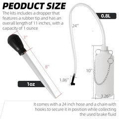 0.8L Brake Bleeder Vacuum Pump Kit, Fluid Extractor, Master Cylinder Bleeder