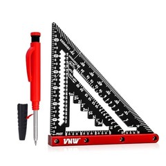 VNW 7inch Rafter Square with Carpenter Pencil, 1/8&Prime; Precision 7-inch Black