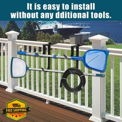 Uenhoy 2 Pack Double Pool Fence Hooks for Pool-Equipment, Adjustable Pool Pol…