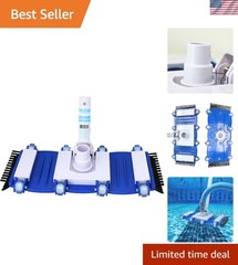 15&Prime; Hydrotools Manual Pool Vacuum Head with Swivel & Wheels for Easy Movement