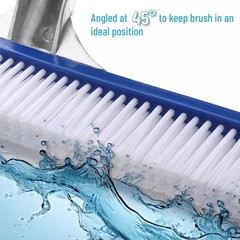 UNCO Aluminium Pool Brush Head – 17.3 in, Wall & Tile Brush, Nylon Bristles for