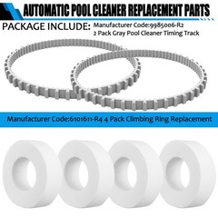 6 Pack Automatic Pool Cleaner Parts, Timing Track & Climbing Ring Kit for Roboti