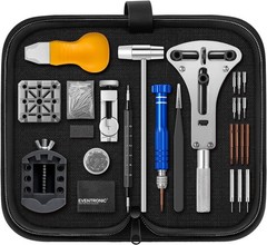 【2025 Upgrade】Eventronic Watch Repair Kit, Link Removal 142pcs, Black