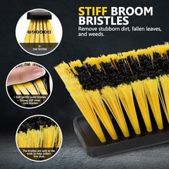 24&Prime; Push Broom, Industrial Broom with Stiff Bristles,Outdoor Push Broom-yellow