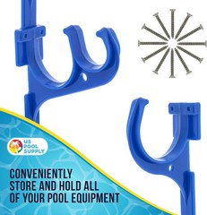 2-Pack Plastic Pool Pole Hooks – Efficient Storage for Skimmers, Rakes & More