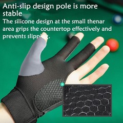Pool Glove Left Hand, Billiards Glove, Billiard Pool Gloves for Left Hand 3 Fing