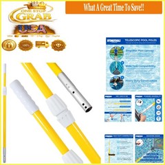 HydroTools Fiberglass Telescopic Pool Pole 8-16ft Adjustable for Skimming & C…