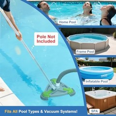Weighted Triangular Pool Vacuum Head with Side Brushes, 13.5&Prime; Manual 13.5 INCH