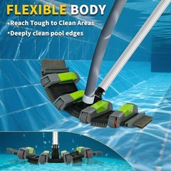 Heavy Duty Pool Vacuum Head with Soft Wheels, 17.5&Prime; Extra-Wide & 3.2LB