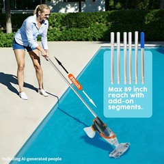 CZYBYTE Pool Vacuum Cleaner Orange 89 Inch Pole