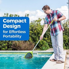 Swimming Pool Skimmer Net 57 inches, Leaf Rake Net with 4 Section Telescopic …