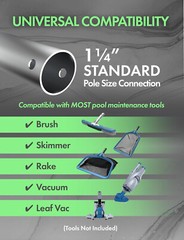 HD 15-Foot Retrieval Pole for Robotic Pool Cleaner Robot Hook nets skimmer rakes