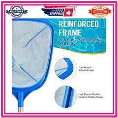 Tavaleu Deep Pool Skimmer Net with Reinforced Frame for Leaf and Debris Removal