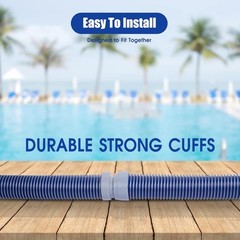 Automatic Pool Cleaner Hose 8 Pieces Flexible 26 Feet Gray Blue Polypropylene