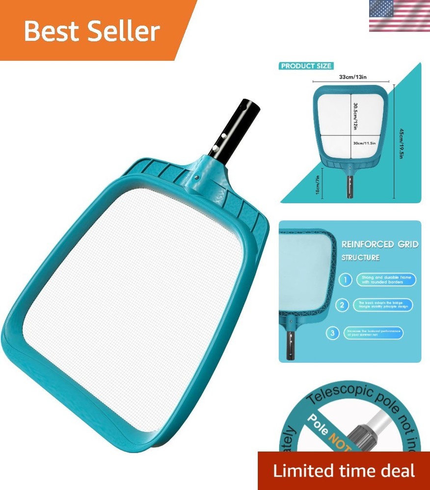 Professional Pool Leaf Skimmer with Fine Mesh Net Bag – Effortless Cleaning