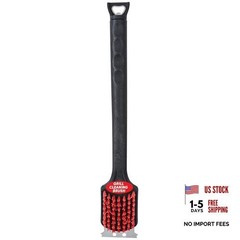Grill Cleaning Brush with Nylon Bristles and Scraper, 1 Count Grill Brush