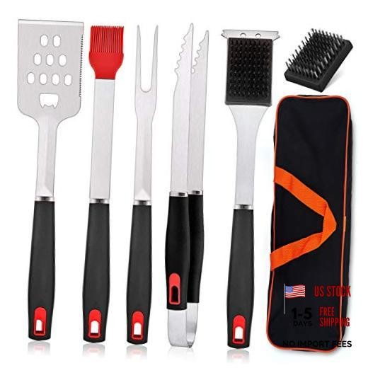 BBQ Grill Accessories Set of Stainless Steel Grilling 7 Complete Set of 7