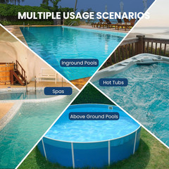 Cordless Pool Vacuum for Above Ground Pool with Telescopic Pole, 18.5 GPM Powerf