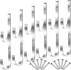 6 Pieces Pool Pole Hook Hanger Swimming Metal Brackets Pool Hook with 12 Pieces