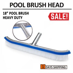 18 inch Swimming Pool Brush with Aluminum Handle, EZ Clips – Durable Bristles