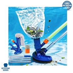 Handheld Pool Vacuum Cleaner with Telescopic Pole – No Power Needed, For Abov…