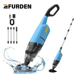 Handheld Pool Vacuum IPX8 Rechargeable Pool Cleaner Cordless w/Telescopic Pole