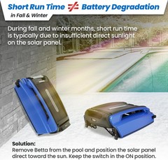 Solar Powered Robotic Pool Skimmer, Automatic Cleaner, 24/7 Battery, Blue