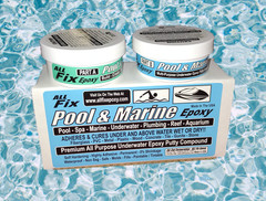 All Fix H2O EPOXY PUTTY Pool Repair Tile Gunite Stone Concrete Fiberglass Leaks