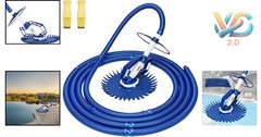 Blue Automatic Pool Vacuum Cleaner Suction Powered, Includes 10 Hoses & Spare…