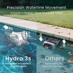 Hydro 3S Cordless Robotic Pool Vacuum for Inground Pools, 4 Cleaning Modes