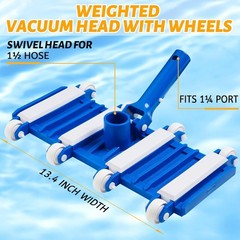 Corded Electric Pool Vacuum Head – Heavy Duty & Lightweight for Easy Maneuvering