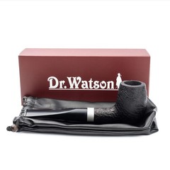Dr. Watson – Briar Tobacco Pipe, Handcrafted, classic Billiard shape, Black