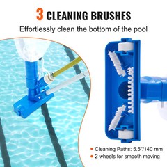 Swimming Pool Jet Cleaner 5Section Pole Ground Spa Pond Fountain Handheld Vacuum